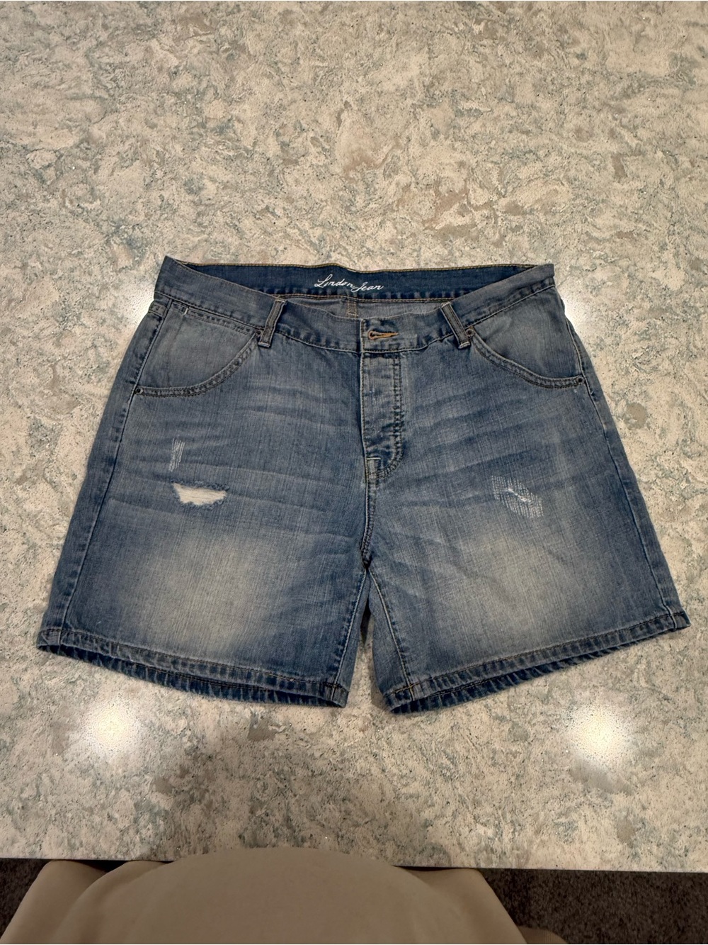 LONDONJEAN Light Blue Button-Fly Denim Shorts